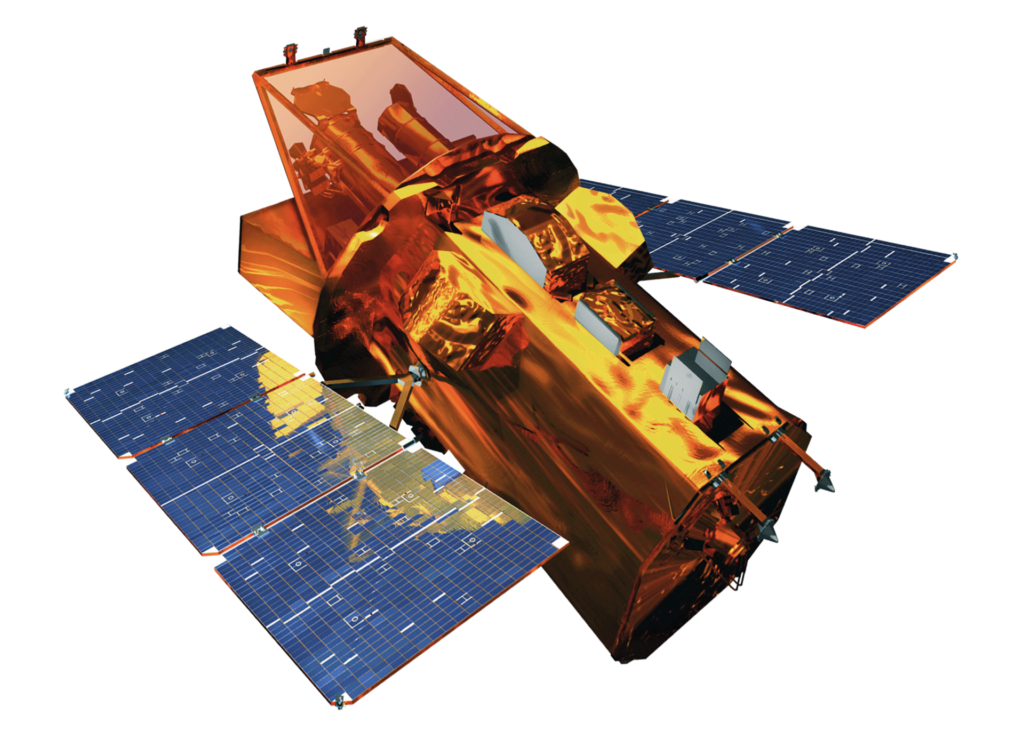 NASA Goddard 우주비행센터 클린룸에 설치된 닐 게렐스 스위프트 우주망원경